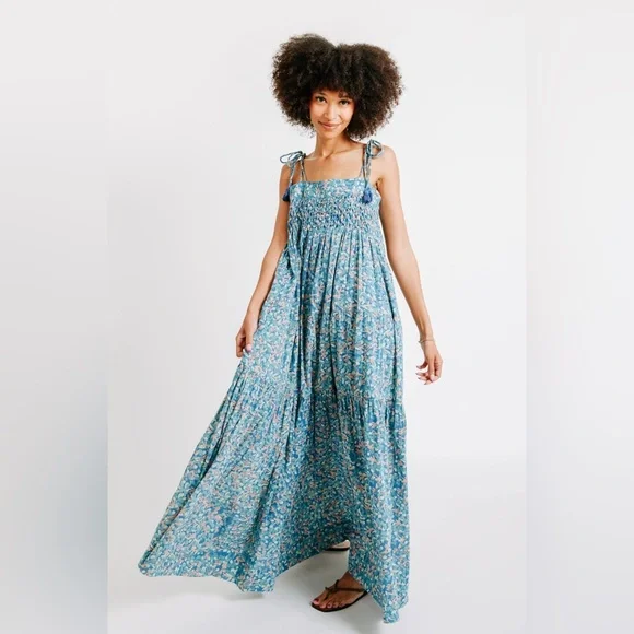 Mirth Mykonos Maxi Dress in Saltwater Blue Size Small - Picture 7 of 9